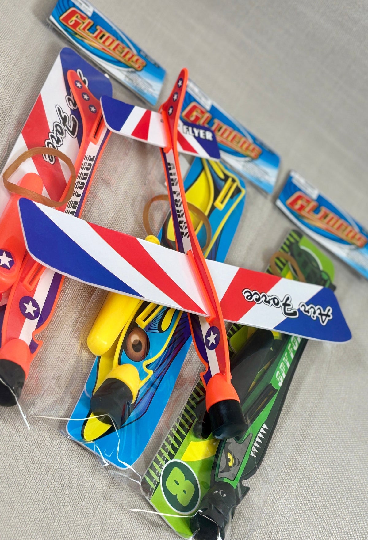 Colorful toy airplanes.