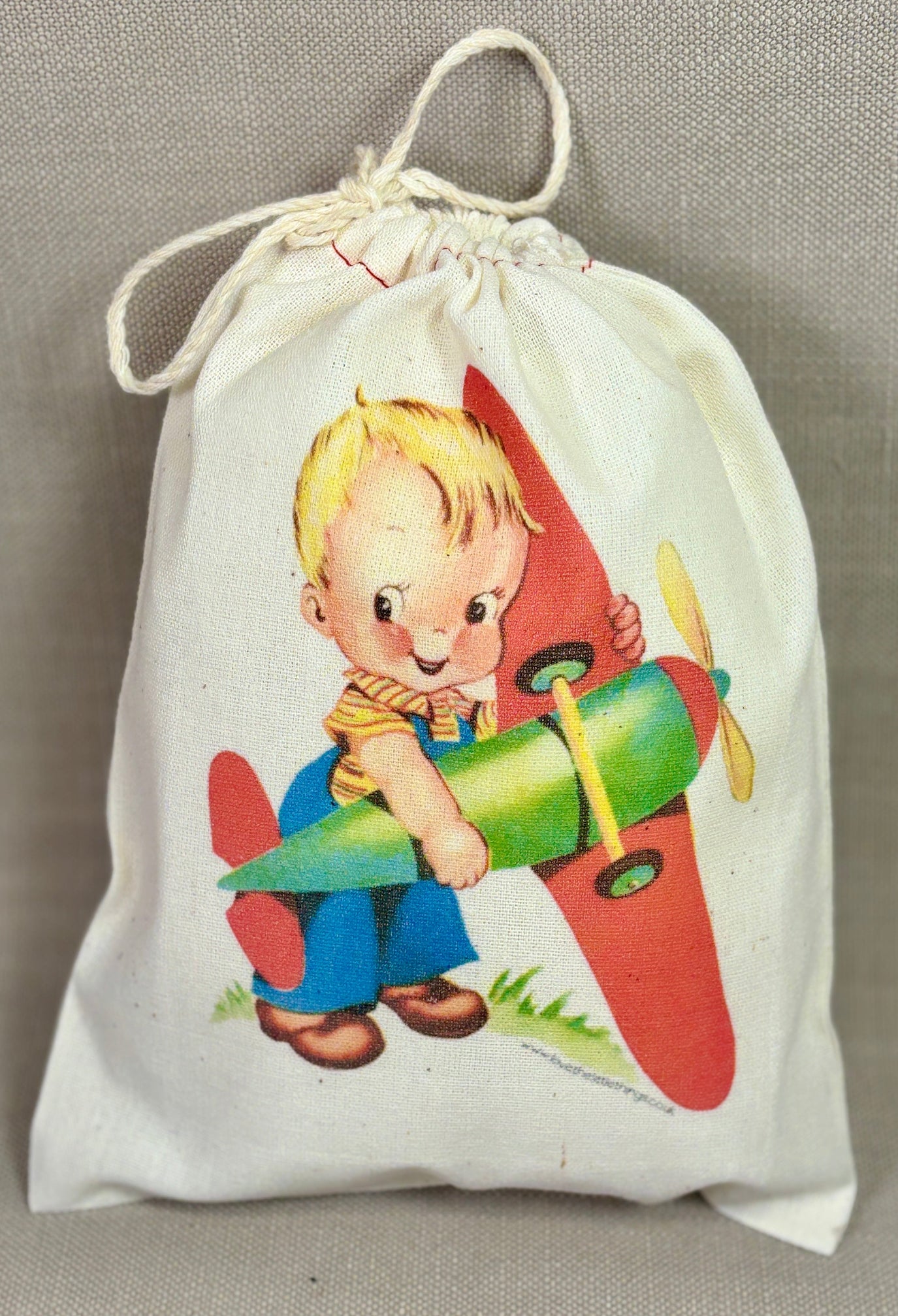 Little Boy Vintage Fabric Party Bag