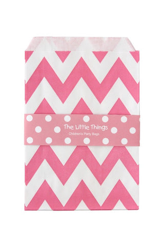Pink Chevron Treat Party Bags (Quantity 12) - The Little Things