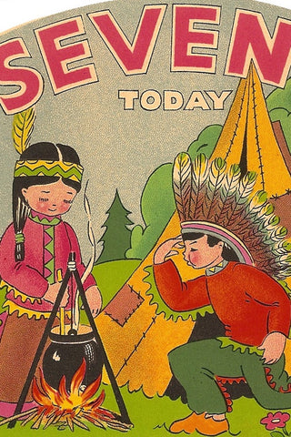 Vintage Birthday Card - Seven Today - The Little Things