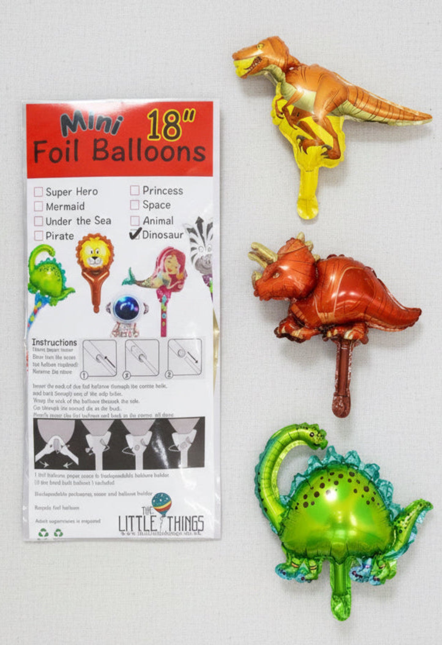 Mini Dinosaur Foil Balloon - The Little Things