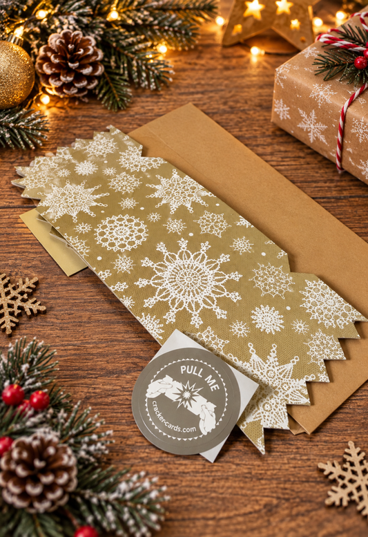 Gold Lace Christmas Cracker Card
