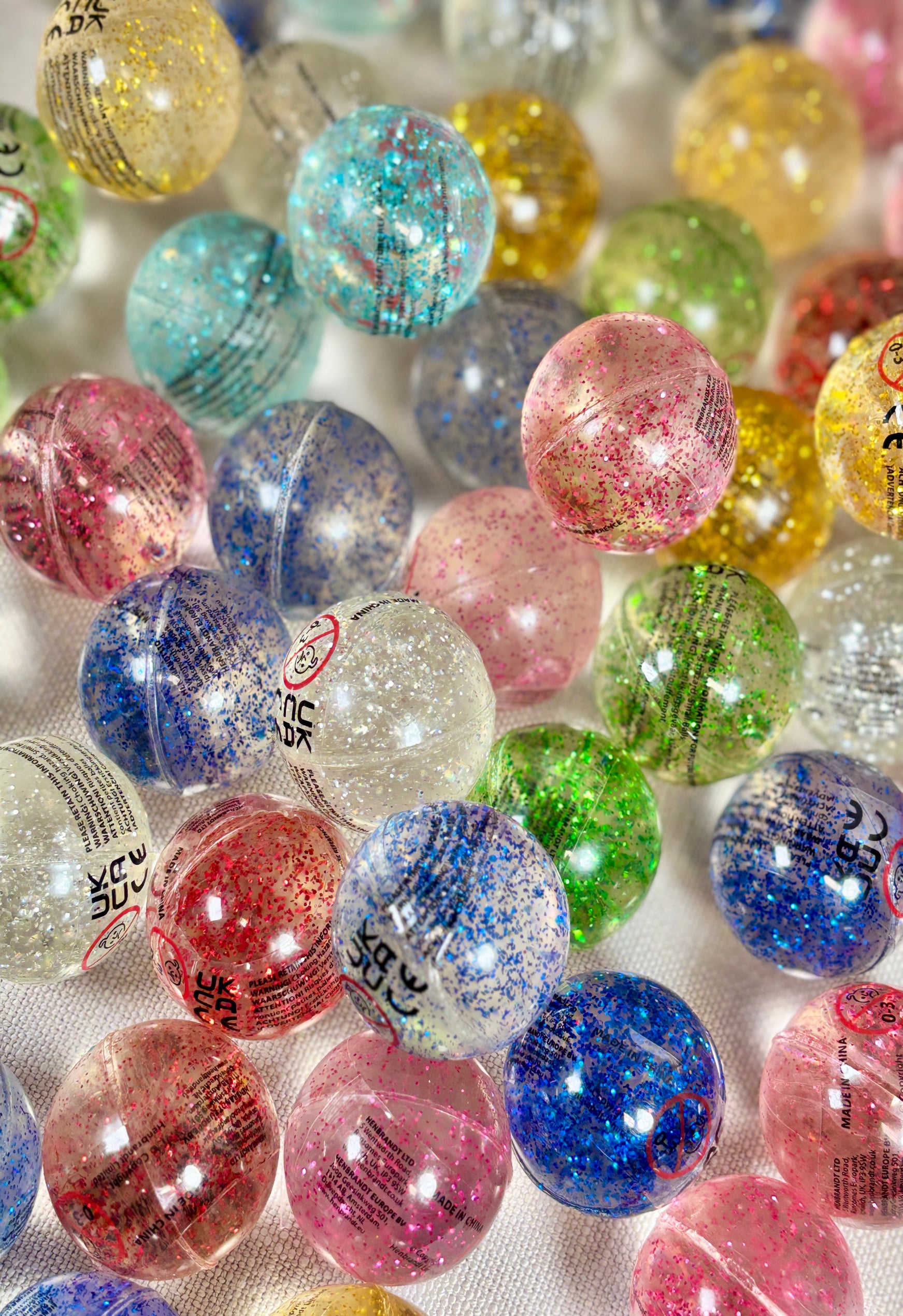 Colorful glittery balls
