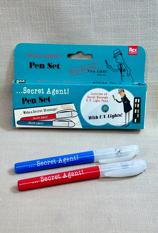 Secret Agent pen set, write a secret message