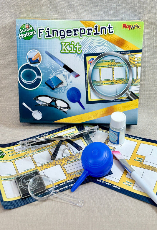 Fingerprint kit with materials on a textured surface