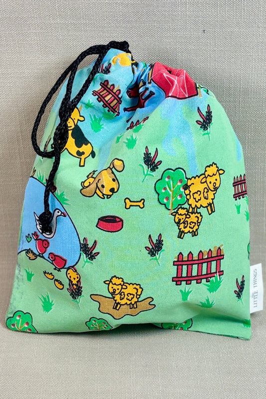 Farm Print Fabric Party Bag