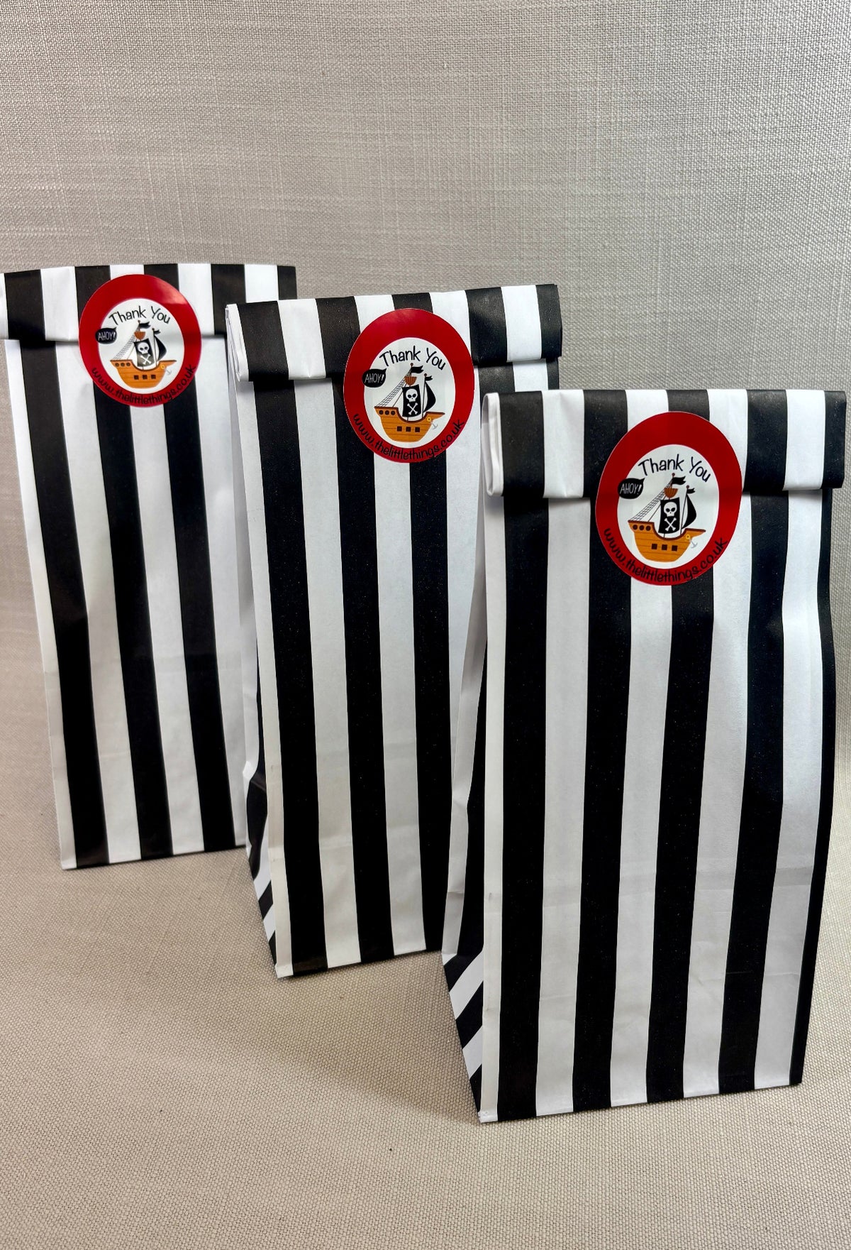 Pirate Black Stripe Party Bag