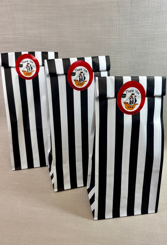 Pirate Black Stripe Party Bag
