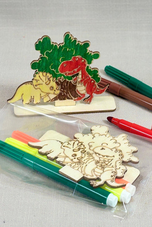 Dinosaur Wooden Colouring Kit