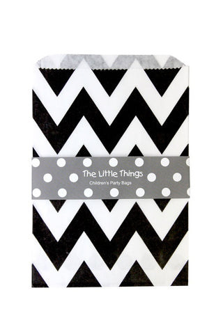 Black Chevron Treat Party Bags (Quantity 12) - The Little Things