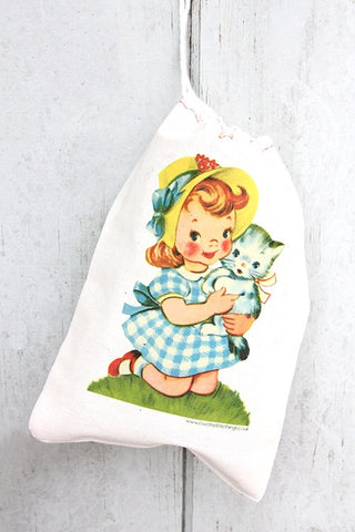 Little Girl Vintage Fabric Party Bag - The Little Things