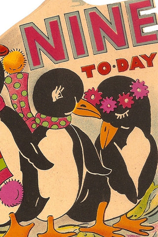 Vintage Birthday Card - Nine Today - The Little Things