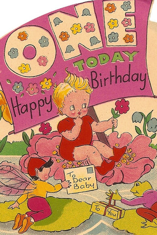 Vintage Birthday Card - One Today - The Little Things