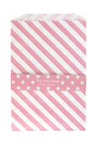 Pink Stripe Treat Party Bags (Quantity 12 ) - The Little Things