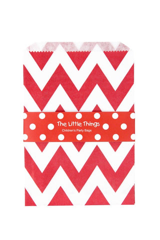 Red Chevron Treat Party Bags - The Little Things