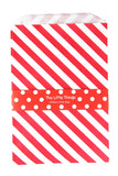 Red Stripe Treat Party Bags (Quantity 12 ) - The Little Things