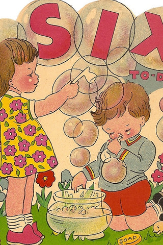 Vintage Birthday Card - Six Today - The Little Things