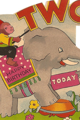 Vintage Birthday Card - Two Today - The Little Things