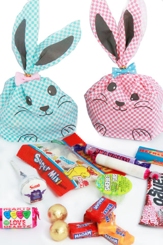 Sweet Bags - Chequered Bunny Party Bags | Pre Filled - The Little Things