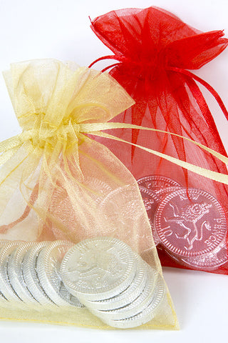 Chocolate Coins in an Organza Bag - The Little Things