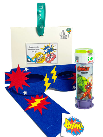 SuperHero Mask and Wrist bands Felt Kit Party Bag - The Little Things