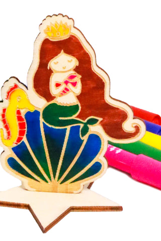 Wooden Mermaid Colouring Kit - The Little Things