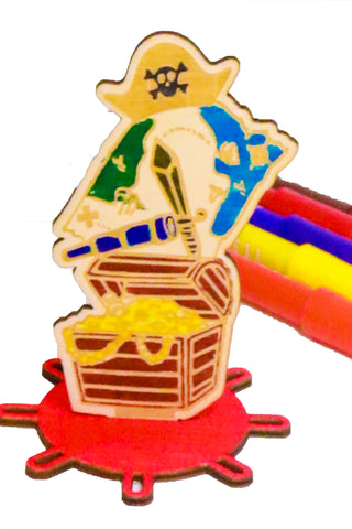 Wooden Pirate Colouring Kit - The Little Things